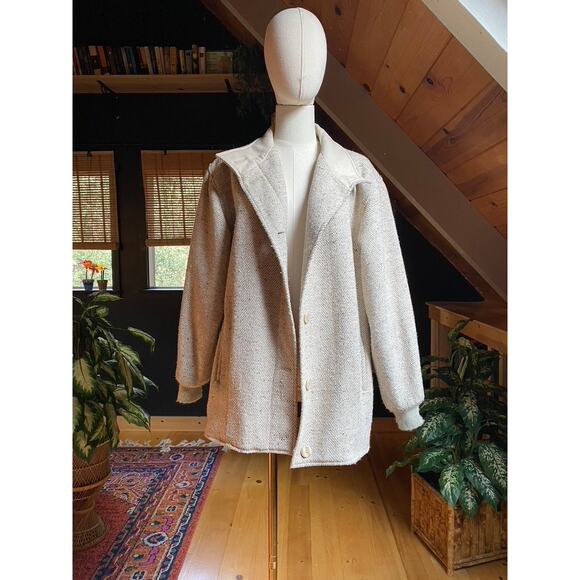 Vintage Wool Jacket Boucle Texture Cream - Picture 2 of 5